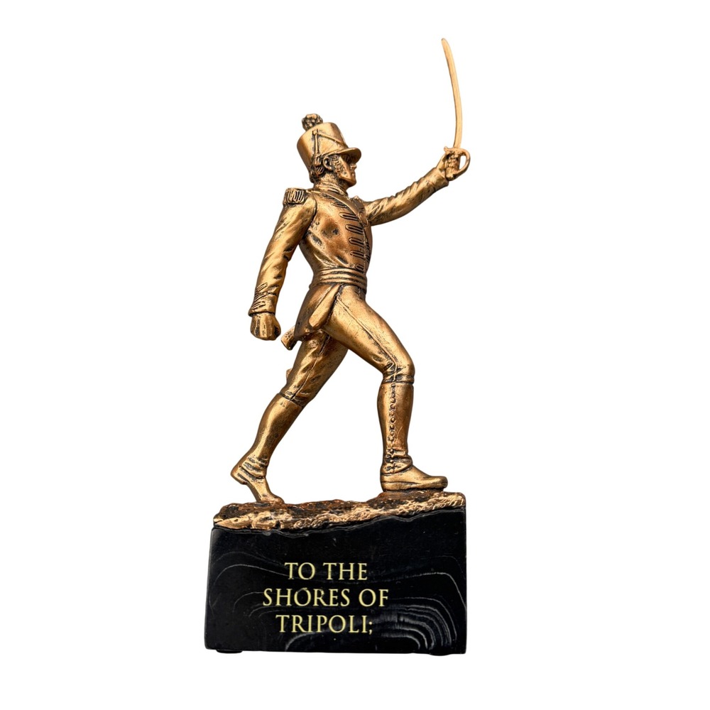 Bradford Exchange Shores of Tripoli USMC Semper Fi Cold Cast Bronze Marine